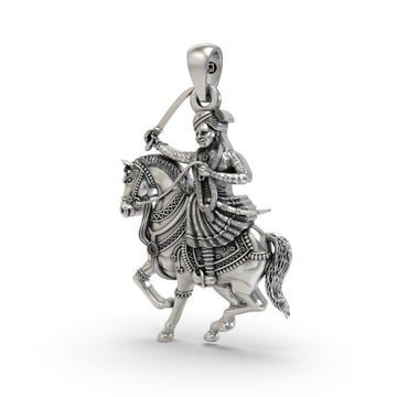 925 Silver Veer Tejaji Maharaj Pendant – Divine Protection & Warrior Blessings