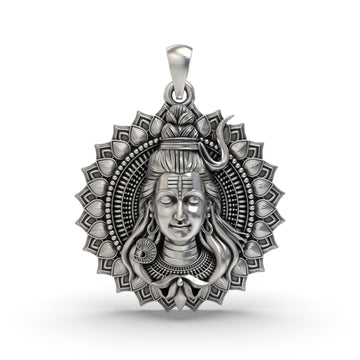 925 Silver Shiva Face Pendant