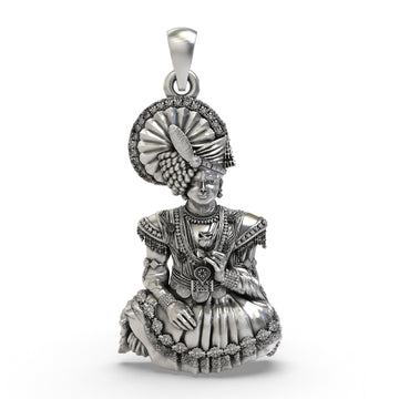 925 Silver Swaminarayan Bhagwan Pendant