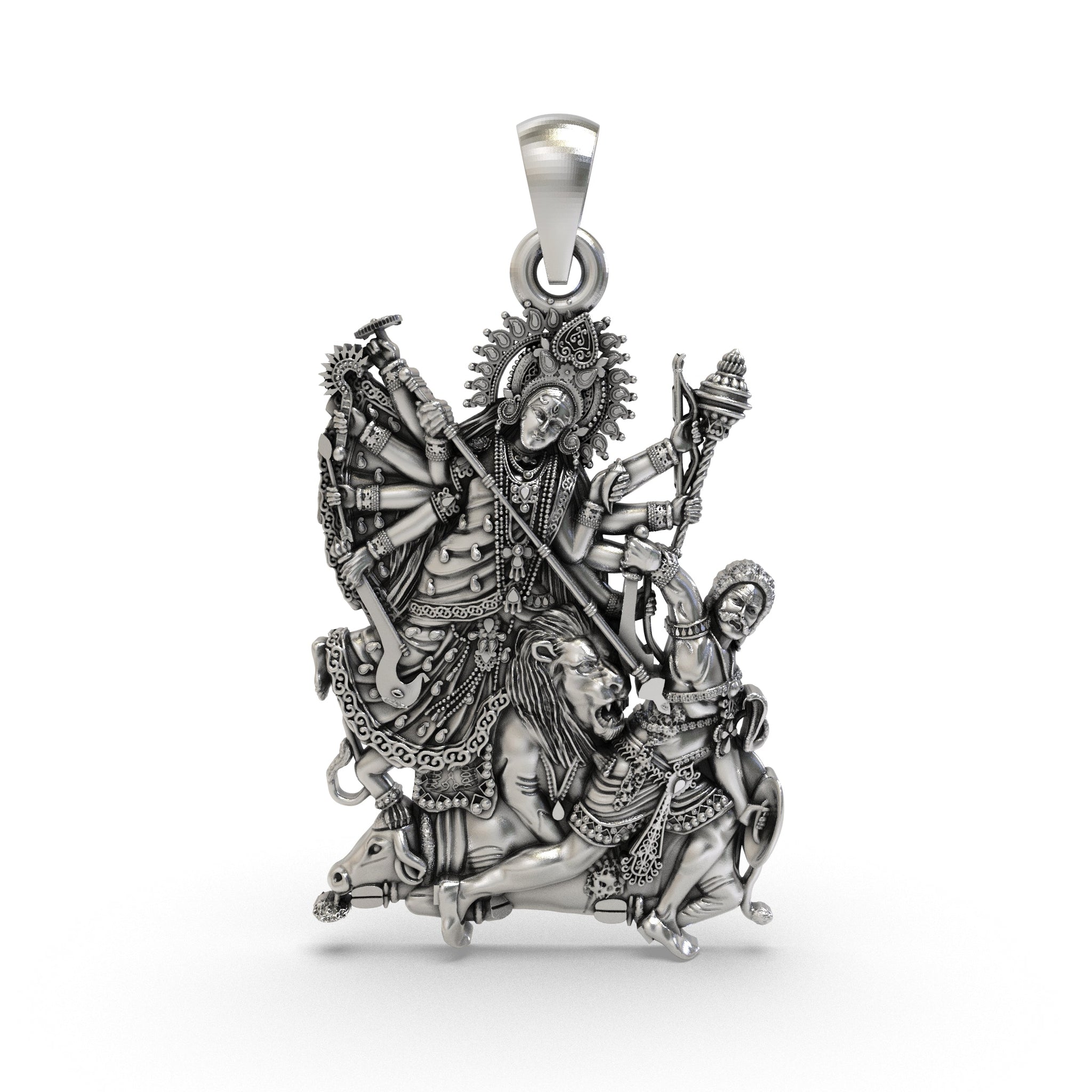 925 Silver Durga Maa Pendant – Divine Goddess Durga Locket for Protection & Blessings