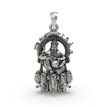 925 Silver Vishvakarman Pendant – Divine Architect of the Gods
