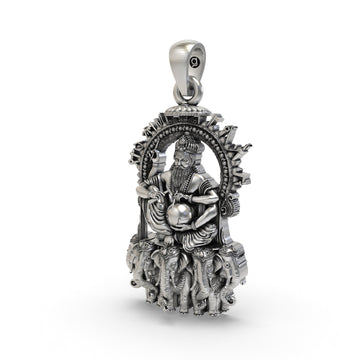 925 Silver Vishvakarman Pendant – Divine Architect of the Gods