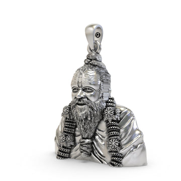 925 Silver Premanand Ji Maharaj Pendant – Spiritual Devotion & Blessings | Hindu Guru Locket