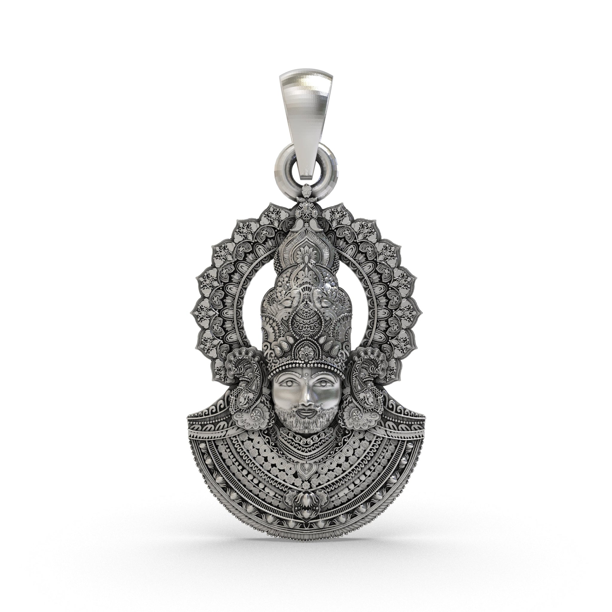 925 Silver Khatu Shyam Ji Pendant | Divine Lord Shyam Baba Locket