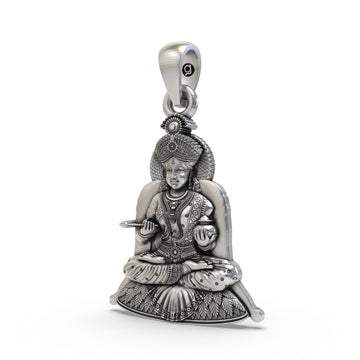 Annapurna Devi Pendant 925 Silver | Goddess of Nourishment | Hindu Devi Maa Locket | Spiritual Annapoorna Necklace for Men & Women | Indian Religious Jewelry