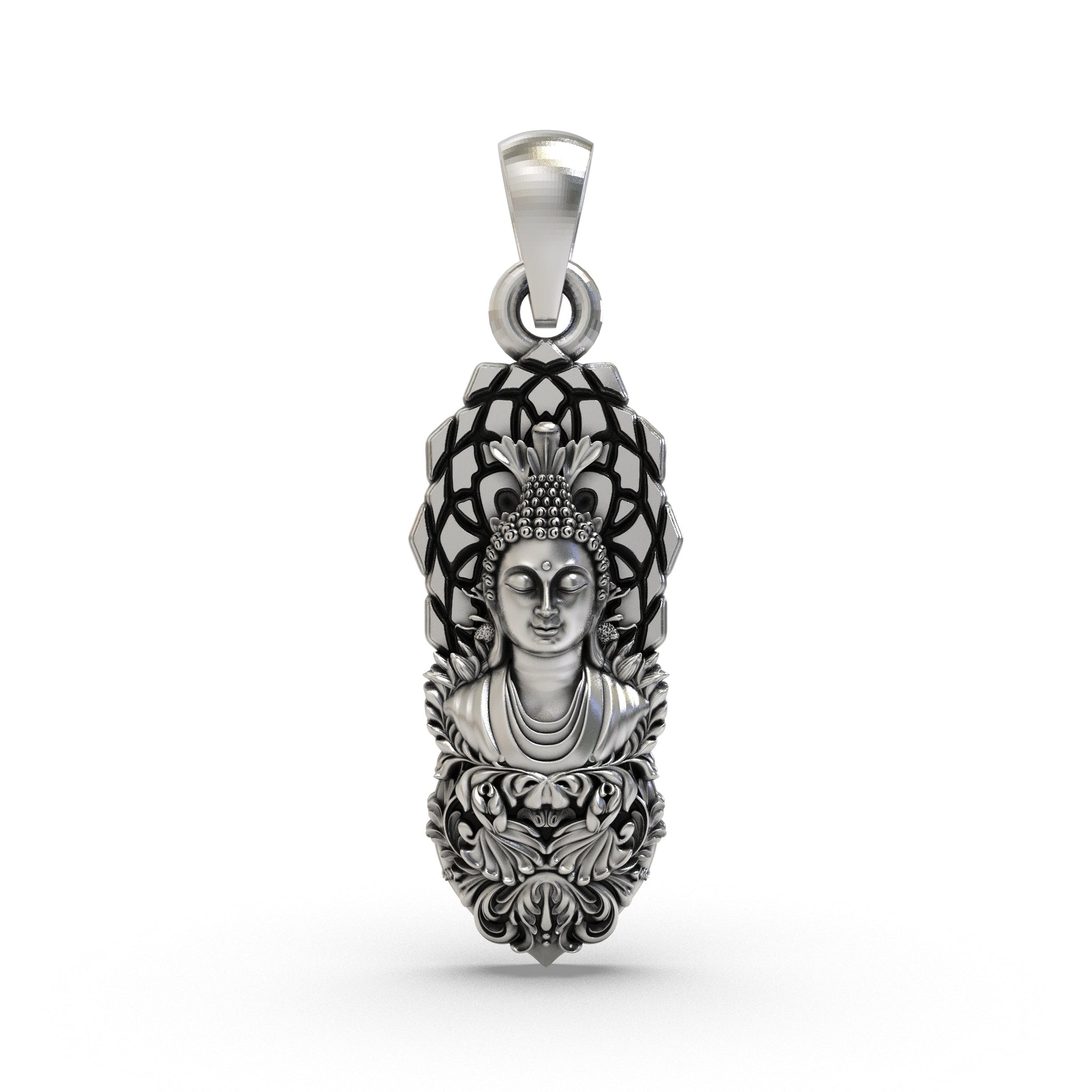 925 Silver Buddha Pendant | Peaceful Meditation Jewelry for Men & Women | Handmade Sterling Silver Buddhist Necklace | Spiritual Zen Charm