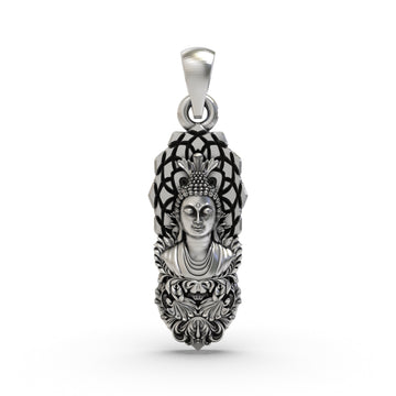 925 Silver Buddha Pendant | Peaceful Meditation Jewelry for Men & Women | Handmade Sterling Silver Buddhist Necklace | Spiritual Zen Charm