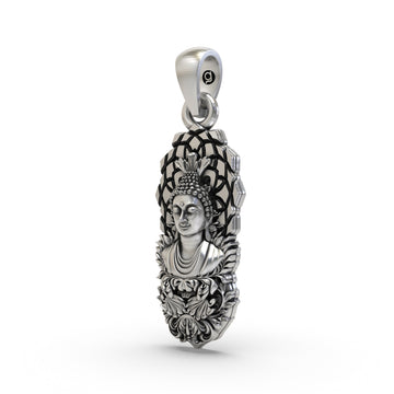 925 Silver Buddha Pendant | Peaceful Meditation Jewelry for Men & Women | Handmade Sterling Silver Buddhist Necklace | Spiritual Zen Charm