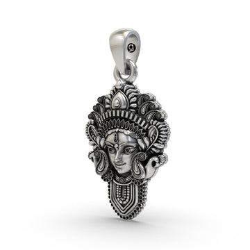 925 Silver Durga Maa Face Pendant | Divine Shakti Jewelry | Powerful Protection Amulet for Men & Women