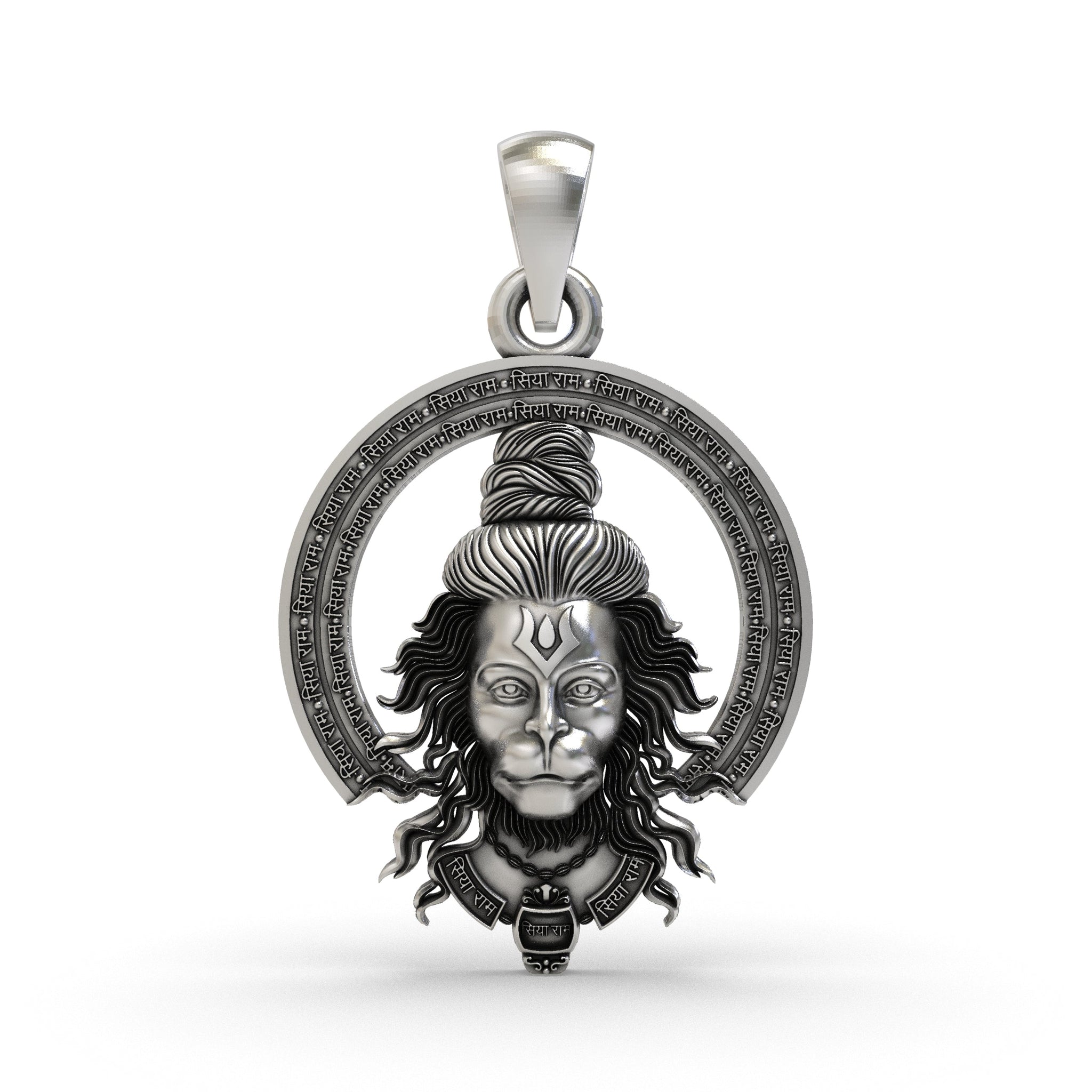 925 Silver Hanumanji Face Pendant | Bajrangbali Locket for Protection & Strength | Hindu God Pendant for Men & Women