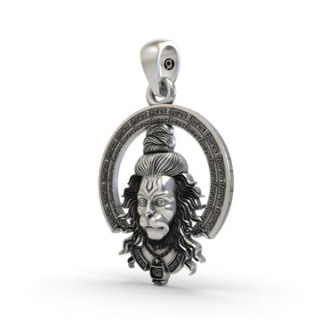 925 Silver Hanumanji Face Pendant | Bajrangbali Locket for Protection & Strength | Hindu God Pendant for Men & Women