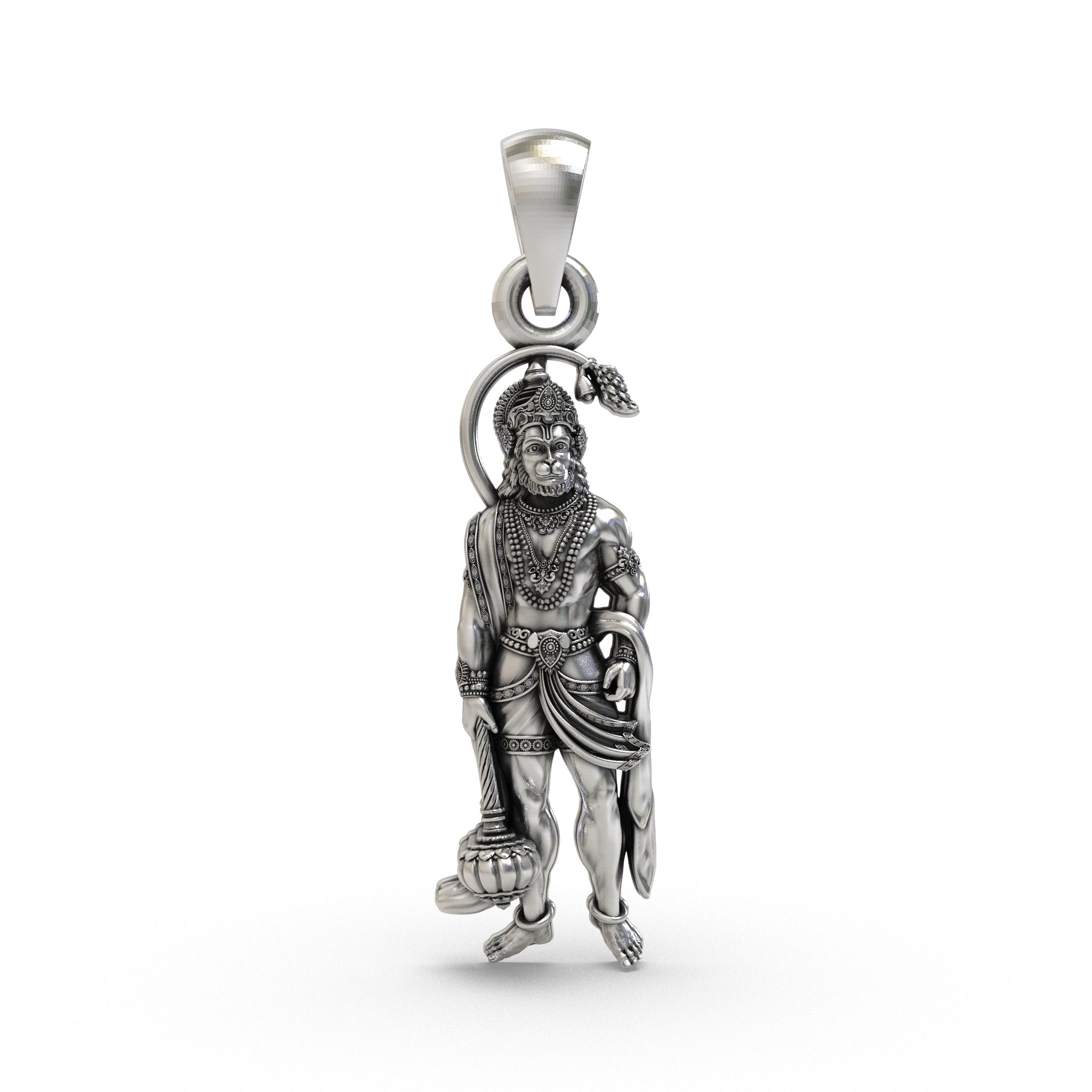 925 Silver Hanumanji Pendant | Bajrangbali Locket for Strength & Protection | Hindu God Jewelry for Men & Women