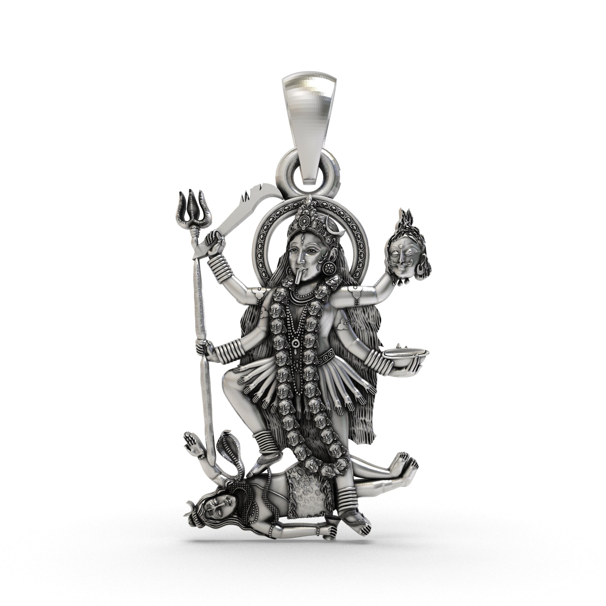 925 Silver Kalimaa Pendant | Fierce Hindu Goddess Kali Ma Locket | Spiritual Jewelry for Protection & Power