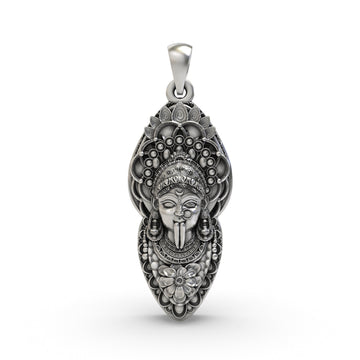 925 Silver Kalimaa Face Pendant | Fierce Goddess Kali Ma Locket | Spiritual Jewelry for Protection & Power
