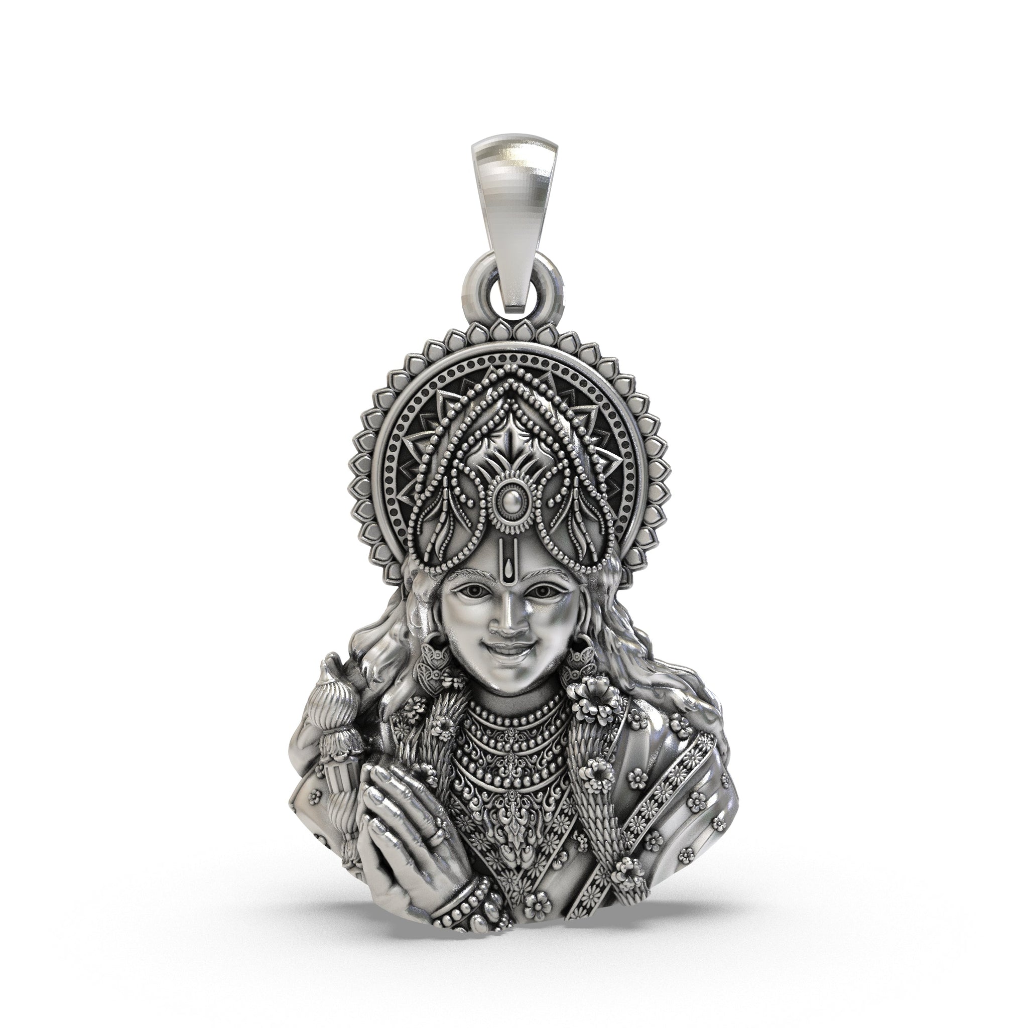 925 Silver Krishna Face Pendant | Shree Krishna Jewelry for Devotees | Hindu God Pendant for Men & Women | Spiritual Necklace Gift