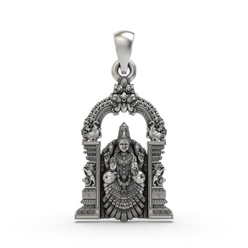 925 Silver Alamelu Manga Padmavathi Devi Pendant | Lakshmi Avatar Jewelry for Wealth & Prosperity | South Indian Temple Style Goddess Pendant