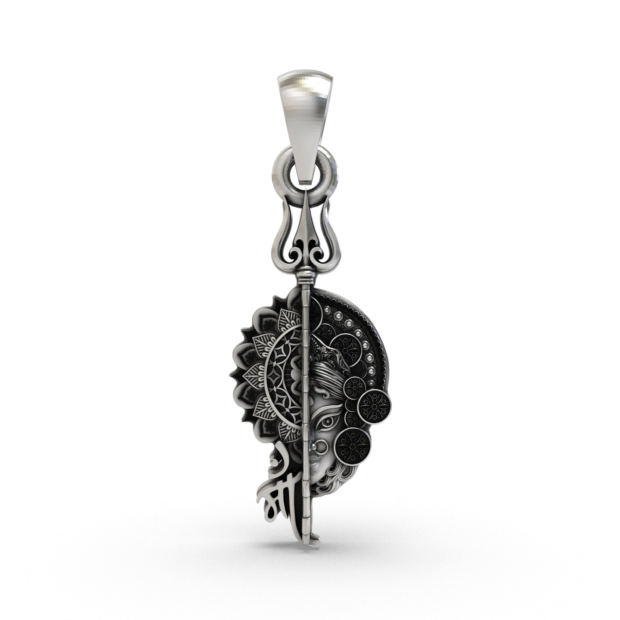 925 Silver Maa Pendant | Powerful Hindu Goddess Pendant for Protection & Blessings | Devotional Temple Jewelry for Women & Men