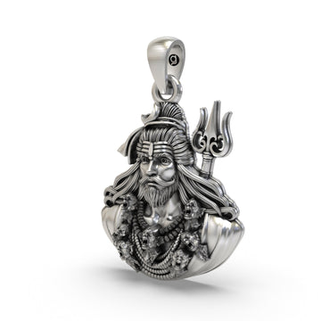 925 Silver Shiva Face Pendant | Mahadev Bholenath Pendant for Men & Women | Handmade Hindu God Jewelry | Shivji Face Amulet for Protection & Strength
