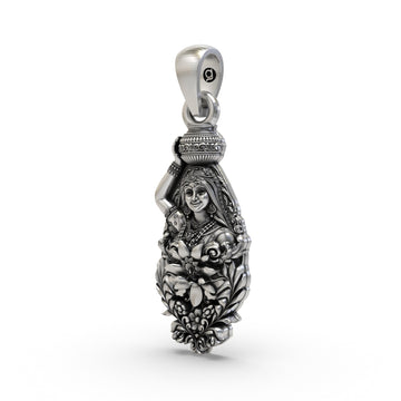 925 Silver Radhaji Pendant - Divine Goddess Radha Jewelry for Love & Devotion