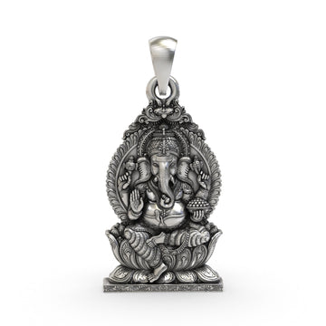 925 Silver Ganpati Pendant | Lord Ganesha Jewelry | Hindu God Pendant for Men & Women | Spiritual Ganesh Locket | Handmade Sterling Silver Pendant