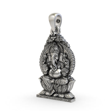 925 Silver Ganpati Pendant | Lord Ganesha Jewelry | Hindu God Pendant for Men & Women | Spiritual Ganesh Locket | Handmade Sterling Silver Pendant
