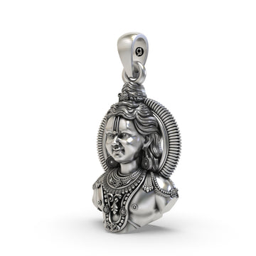 925 Silver Ayodhya Ram Lala Face Pendant – Divine Lord Ram Pendant for Blessings & Protection