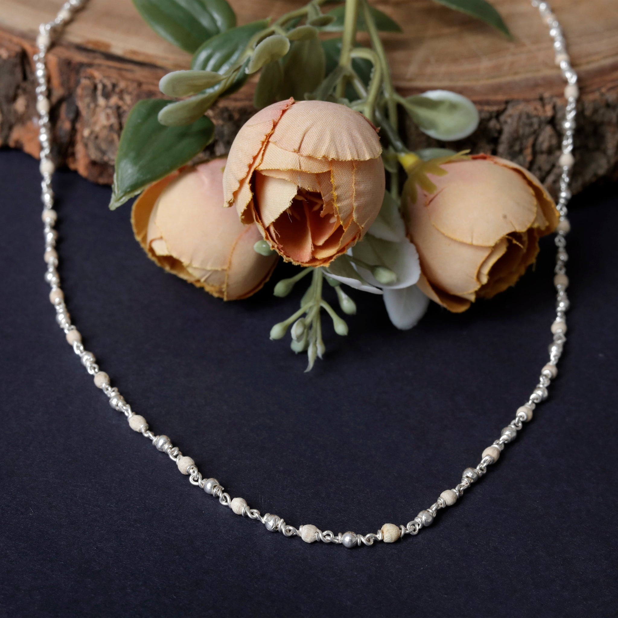 Tulsi Mala with Silver Capping - To Eliminate Negativity